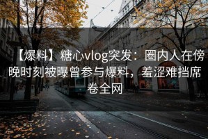 【爆料】糖心vlog突发：圈内人在傍晚时刻被曝曾参与爆料，羞涩难挡席卷全网